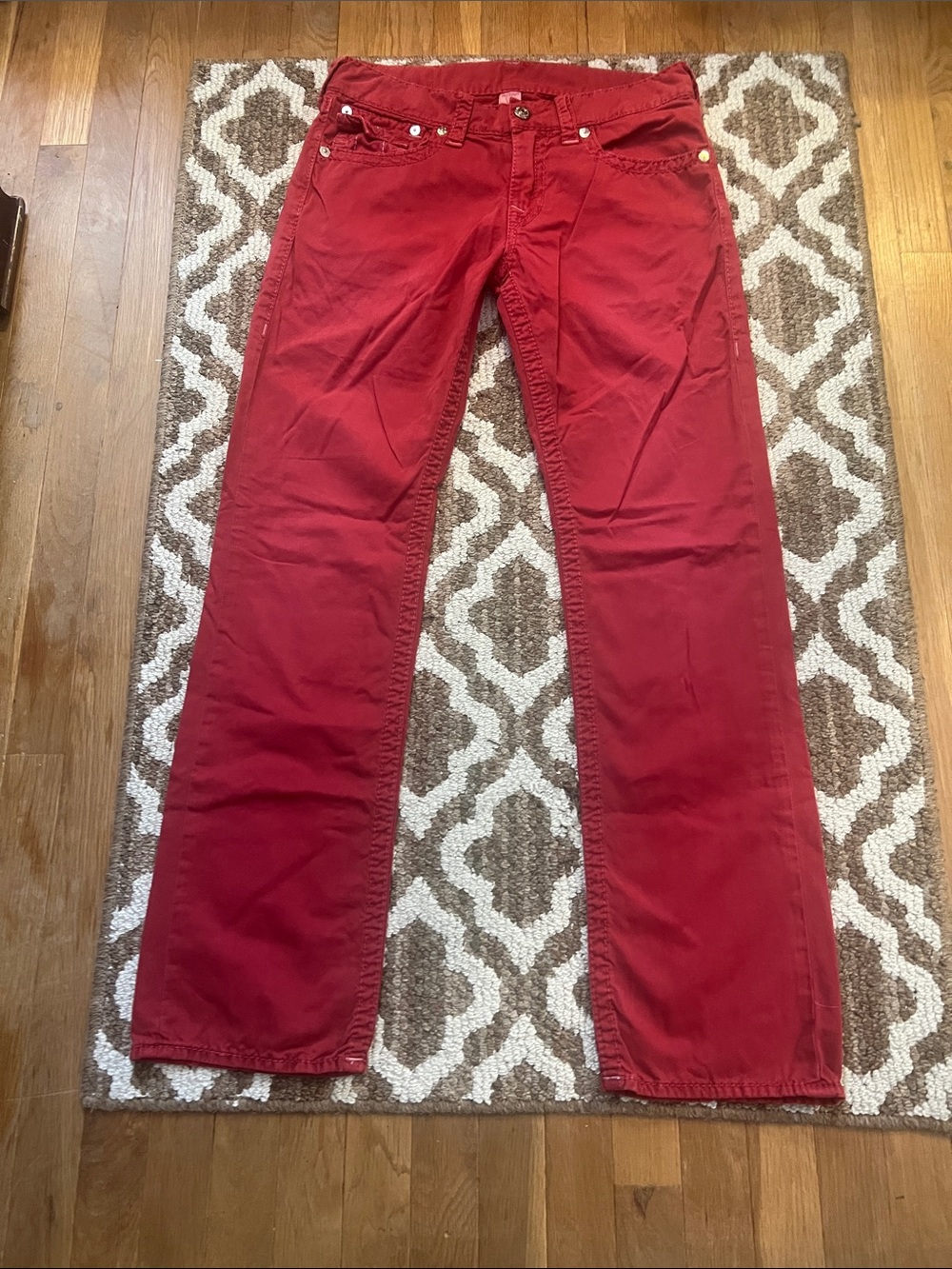 True religion Red Straight Leg Pants